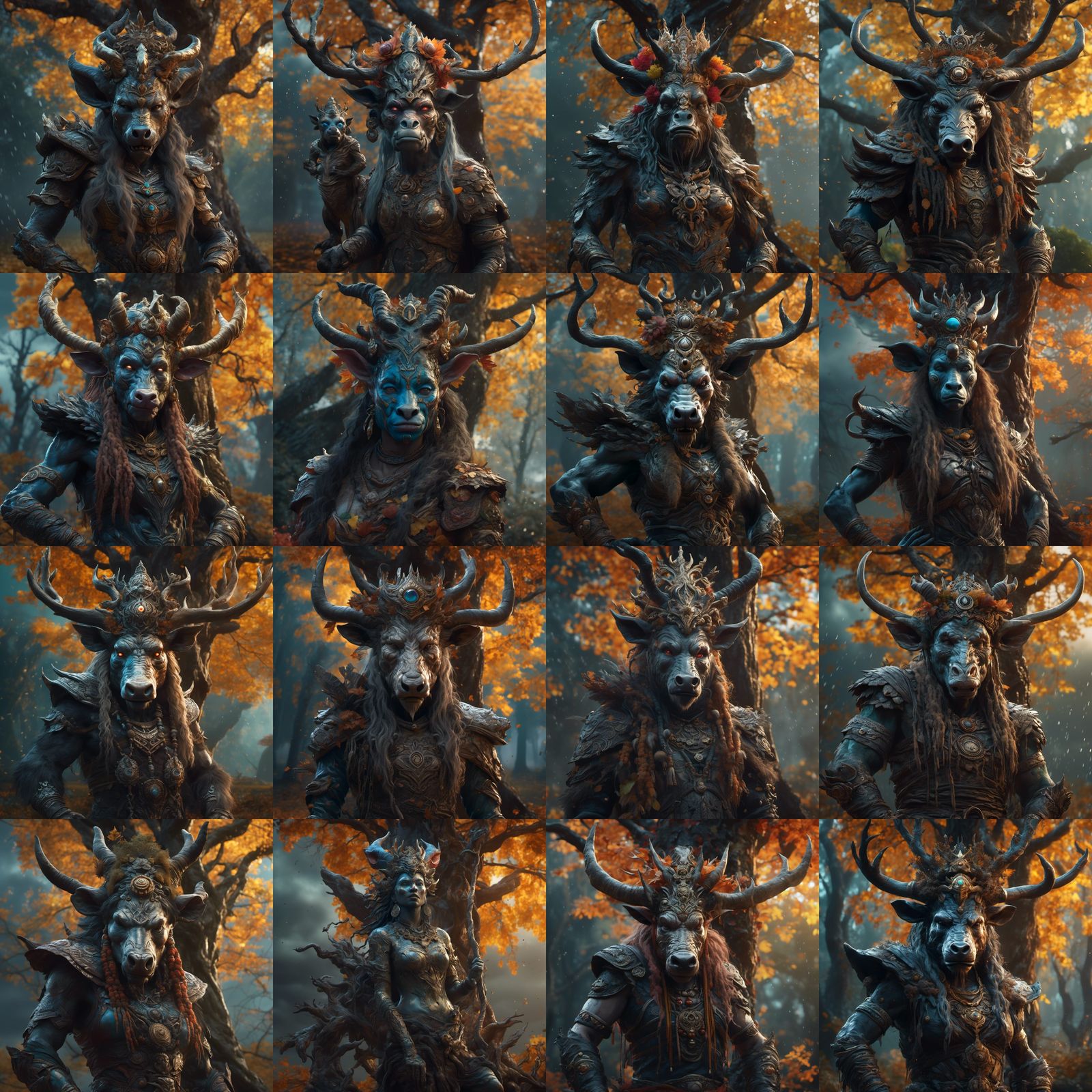 Boar-Headed Humanoid Hybrid with Third Eye