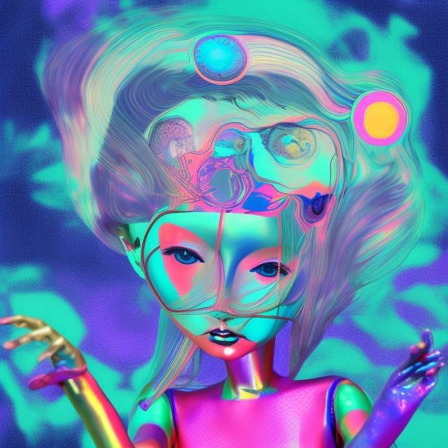 Okiku Doll: Holographic Astral Cosmic Illustration