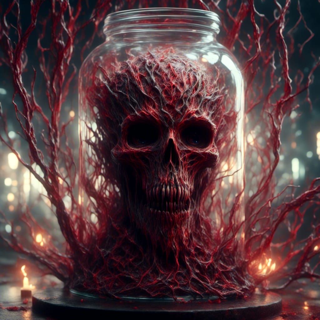 Trapped Hateful Spirit Creature in Glass Bottle