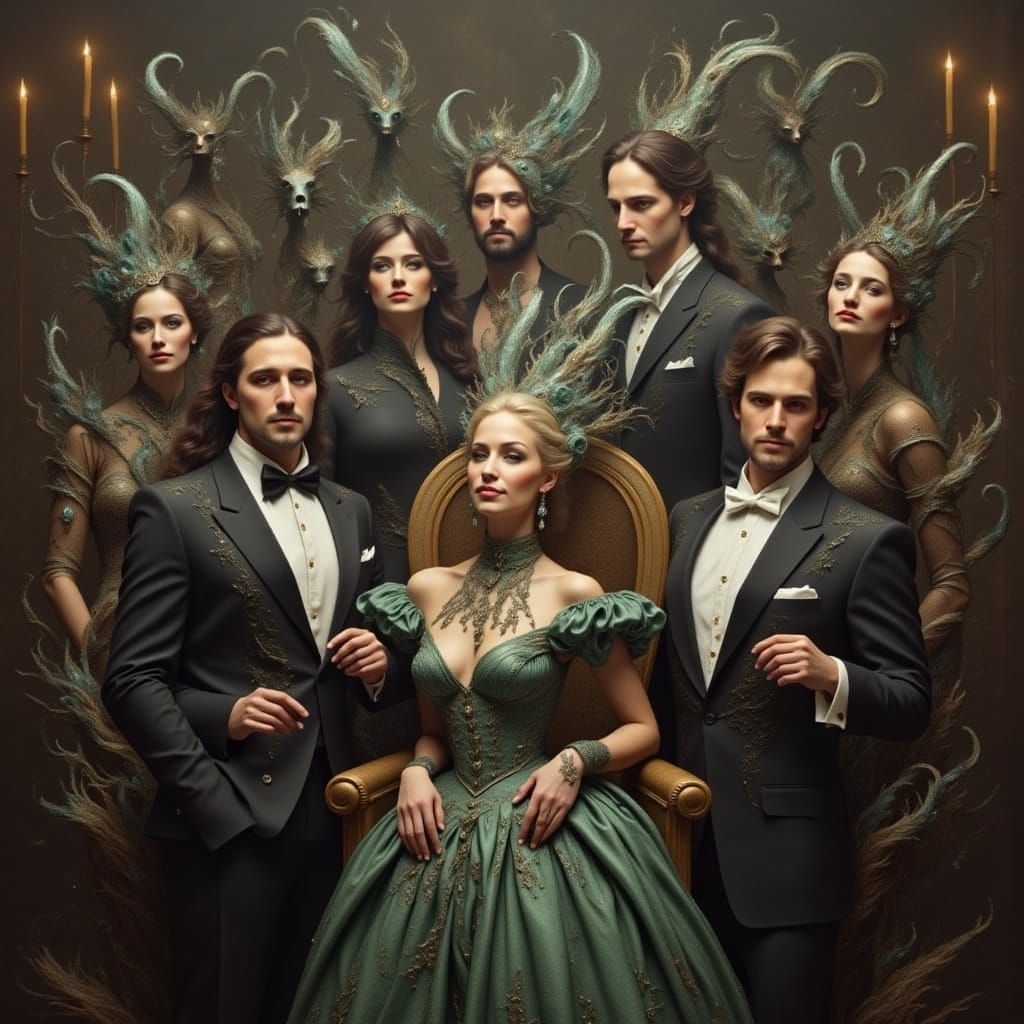 Wisp Creatures at a Baroque Society Party