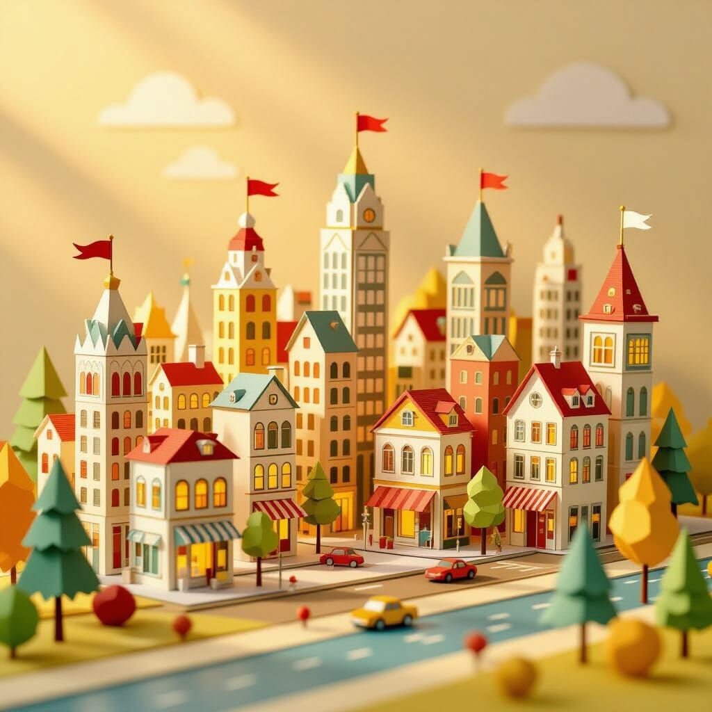 A pop-up book city