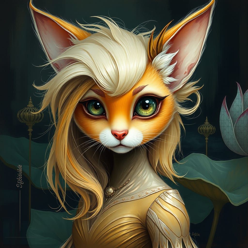 Golden Goddess with Lotos Flower Patch