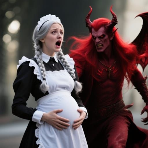 Terrified Pregnant Maid Protected by Deity Husband
