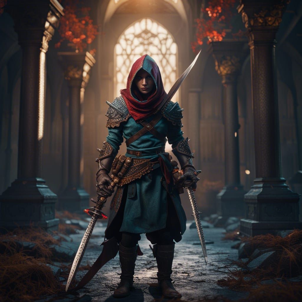 Rogue Thief Ready to Fight: Fantasy Art