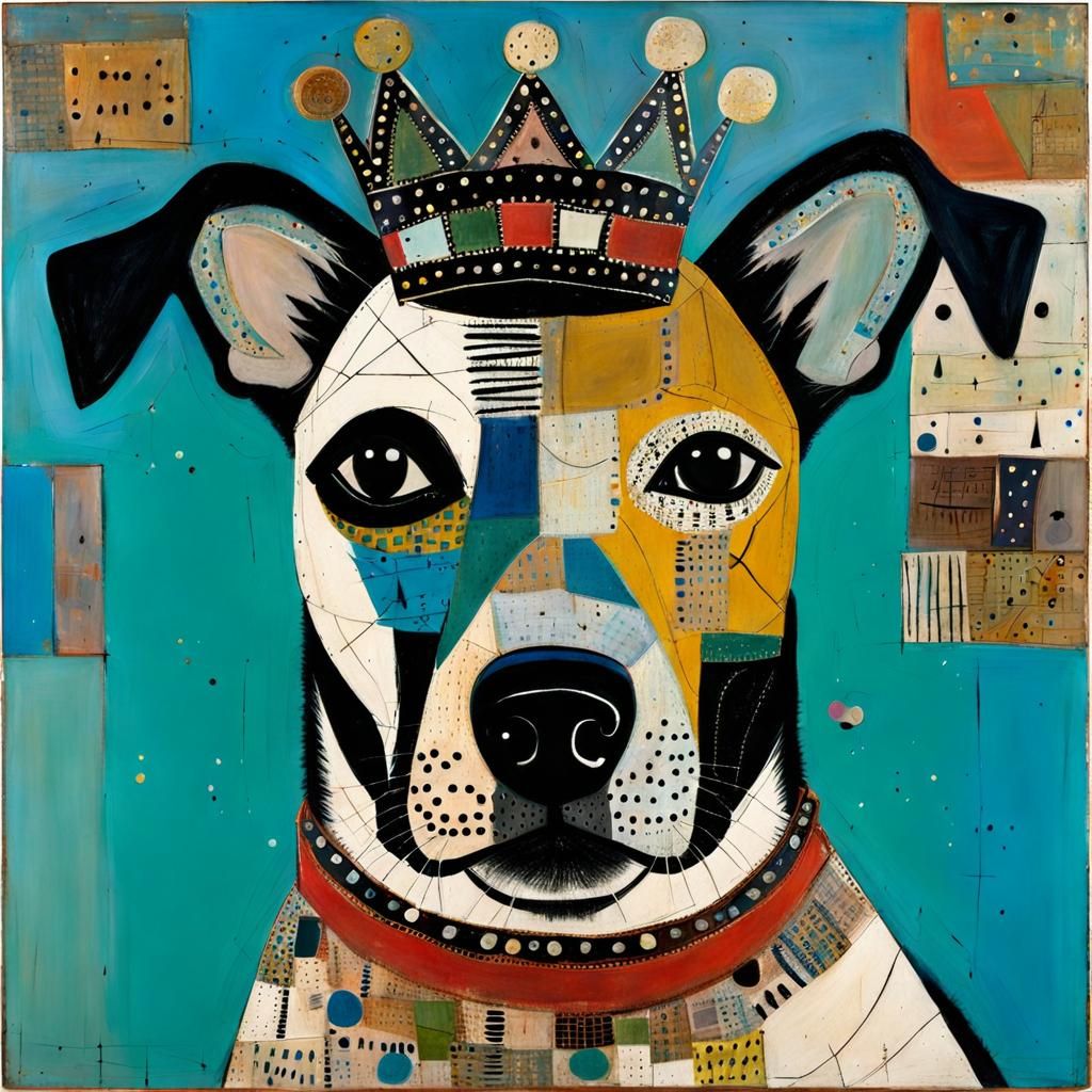 Dog Wearing Crown with Intricate Details