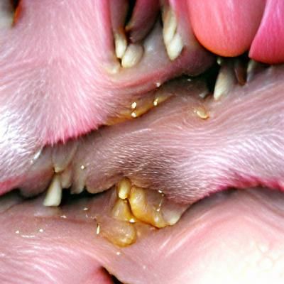 Detailed Dog Teeth Close-Up with Saliva