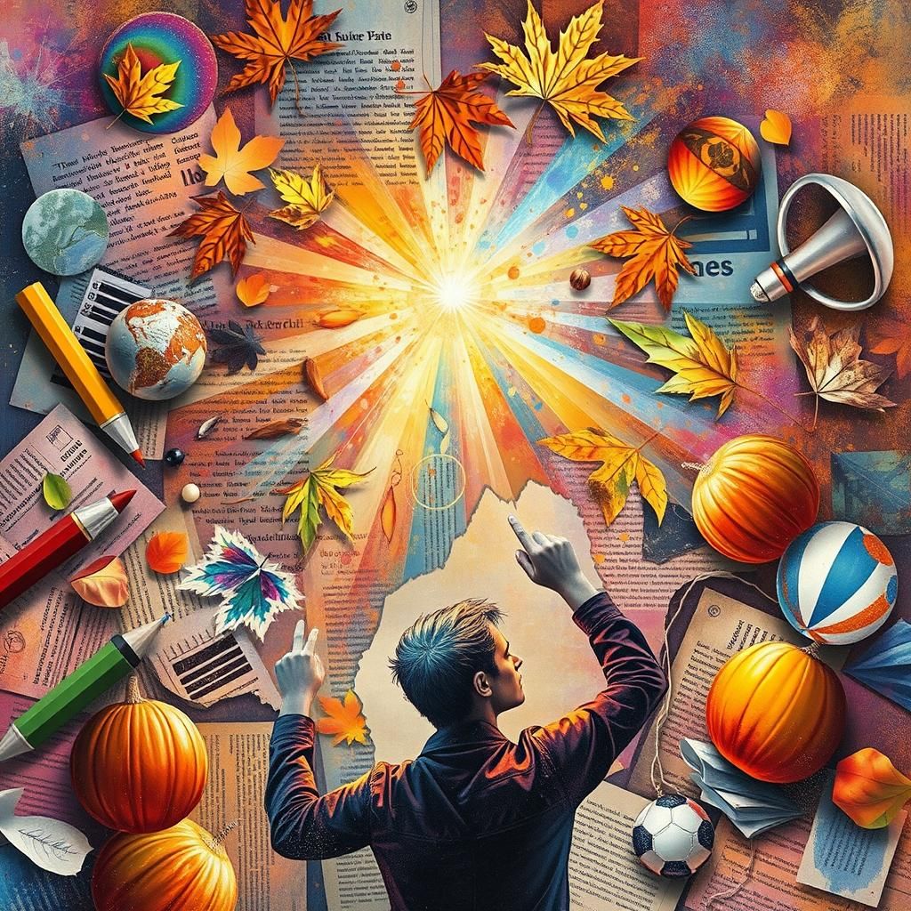 Abstract Autumn Photogram in Dada Style