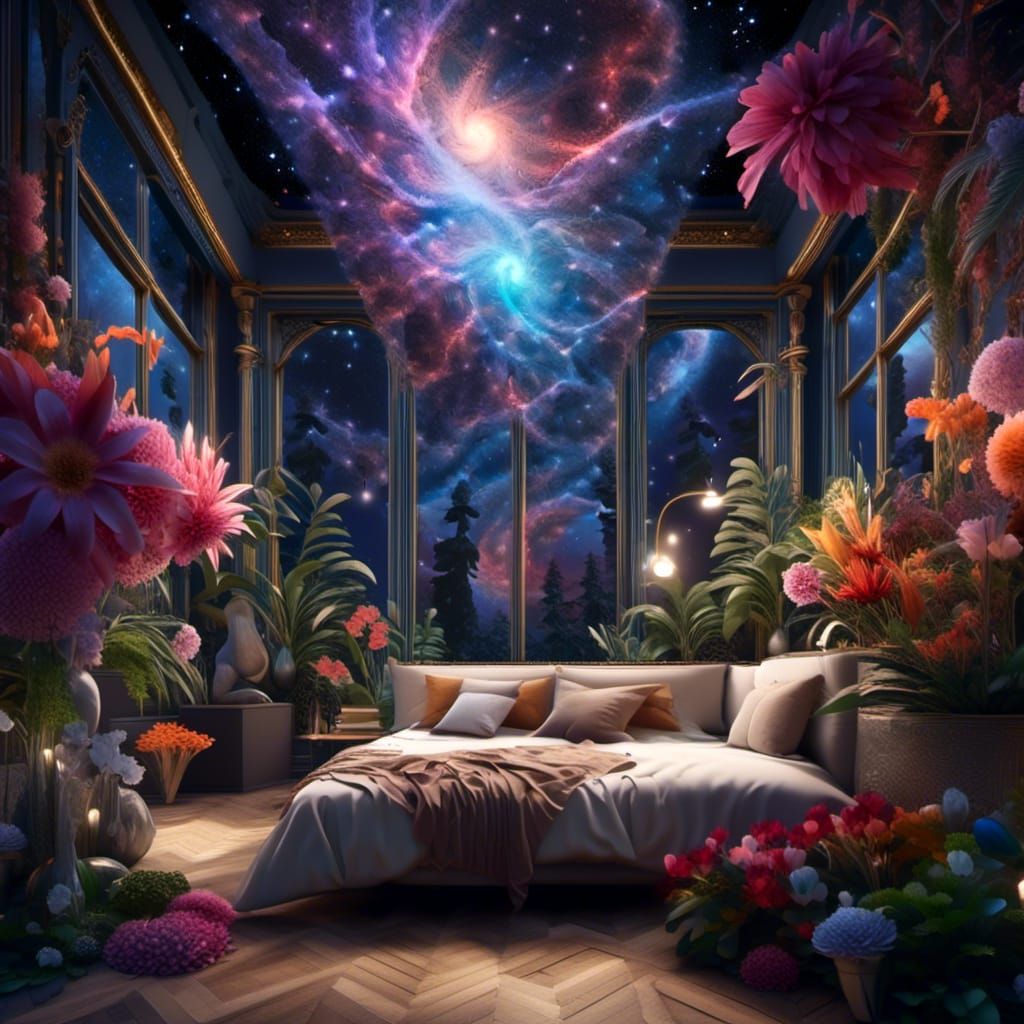 Exotic Jungle Room with Animal Statues in 3D