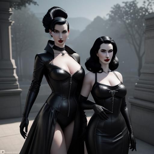 Robyn Dominique and Dita von Tease in Leather
