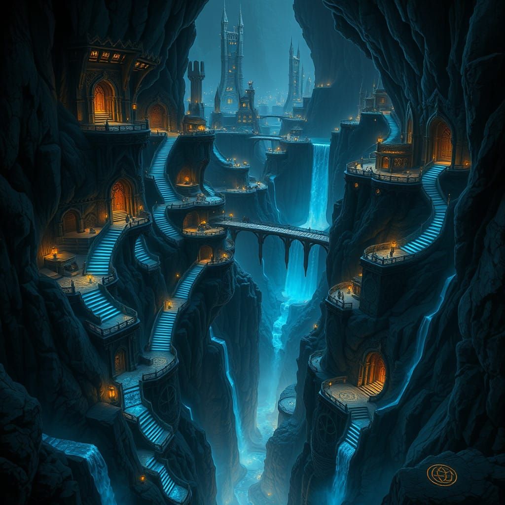 Epic Dwarven City in High-Fantasy Style