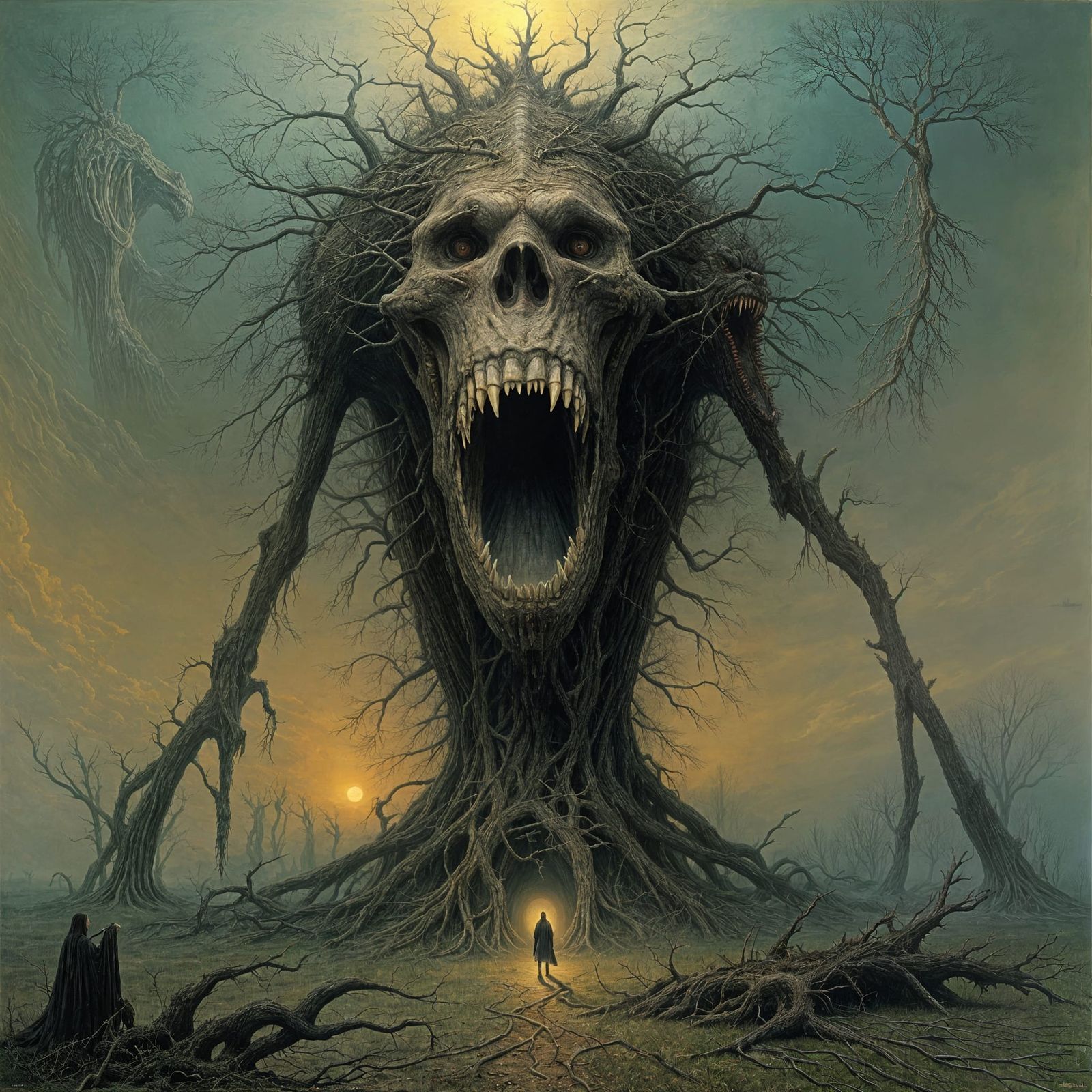 Terrifying Dream Beast with Tooth Maw and Branch Limbs