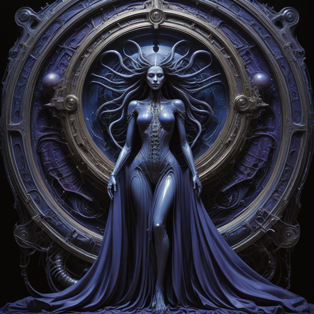 Cosmic Surrealism: A Melting Clock Transforms into Celestial...