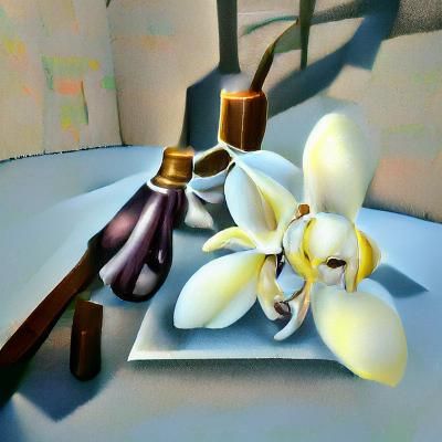 Vanilla Orchid and Beans Still Life in Photorealism