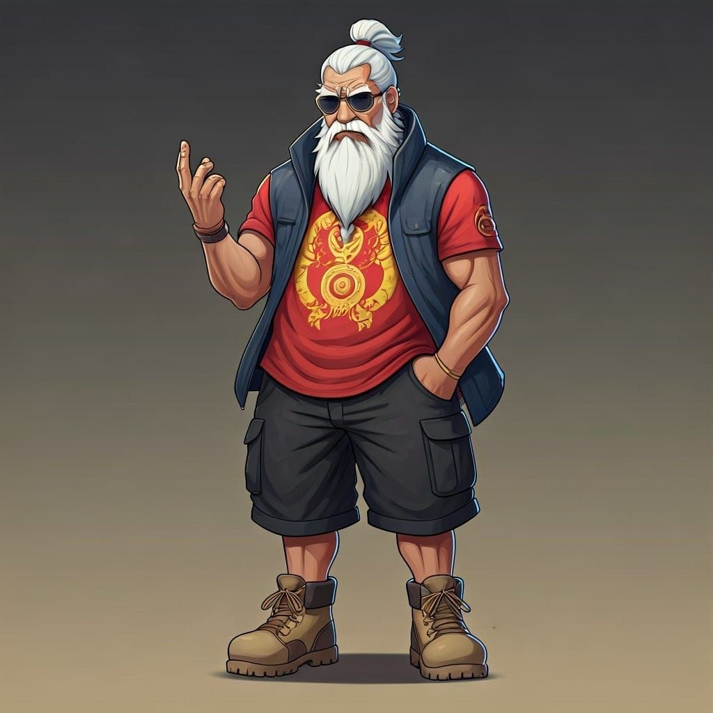 Manga-Inspired Asian Sage with Ancient Wisdom