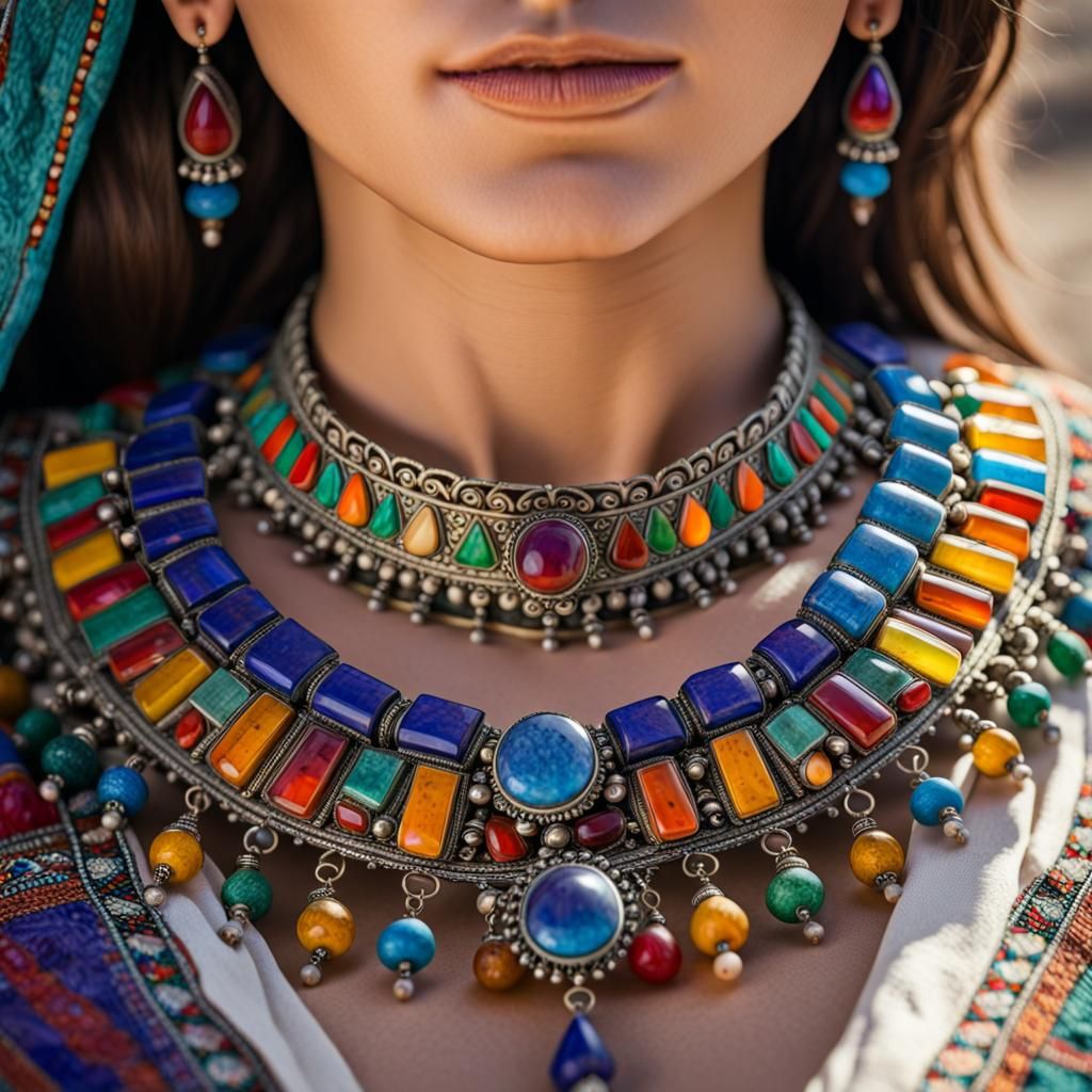 Afghan glass choker