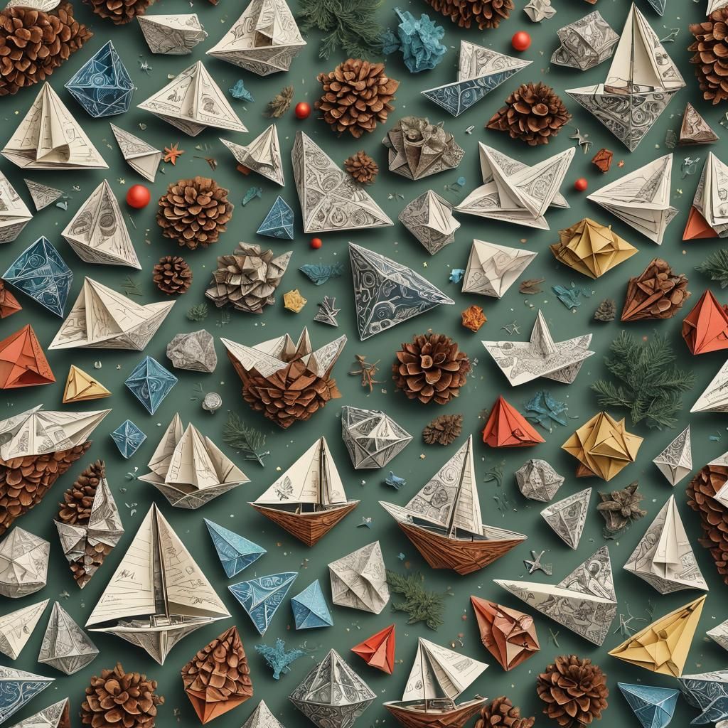 Surreal Paper Boat Dreamscape in Magic Realism