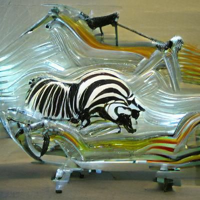 Glass Zebra Sculpture