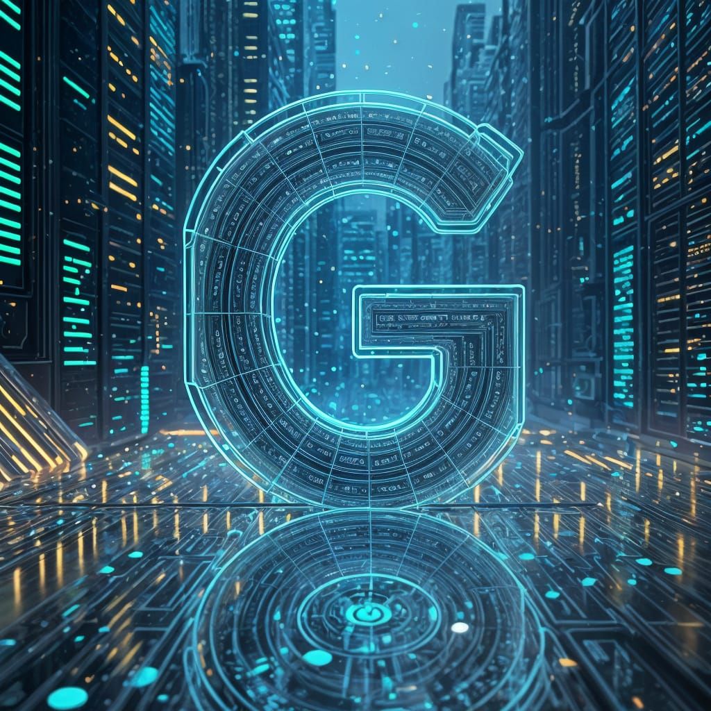 Futuristic 'G' Crypto-Tech Integration in Detailed Matte Pai...