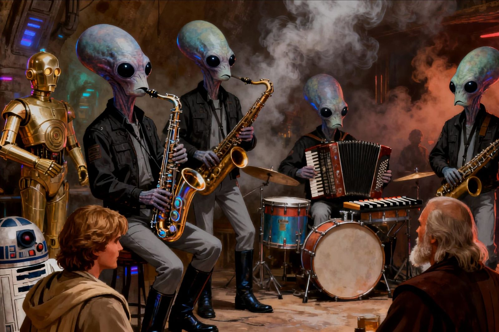 Bith Band Plays Futuristic Tunes in Mos Eisley Cantina