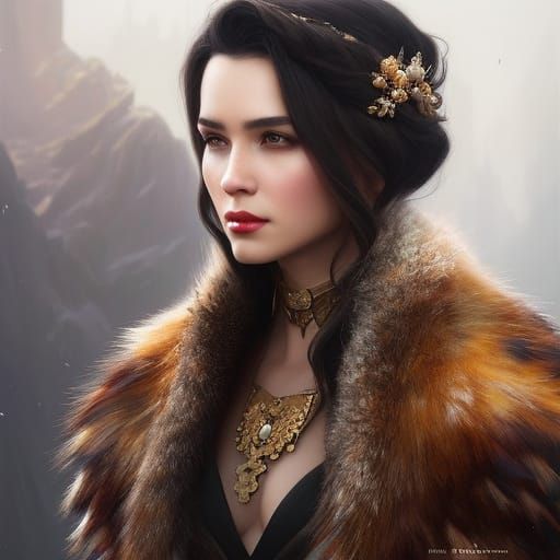 Regal Princess Jasmine Portrait in Digital Art Style