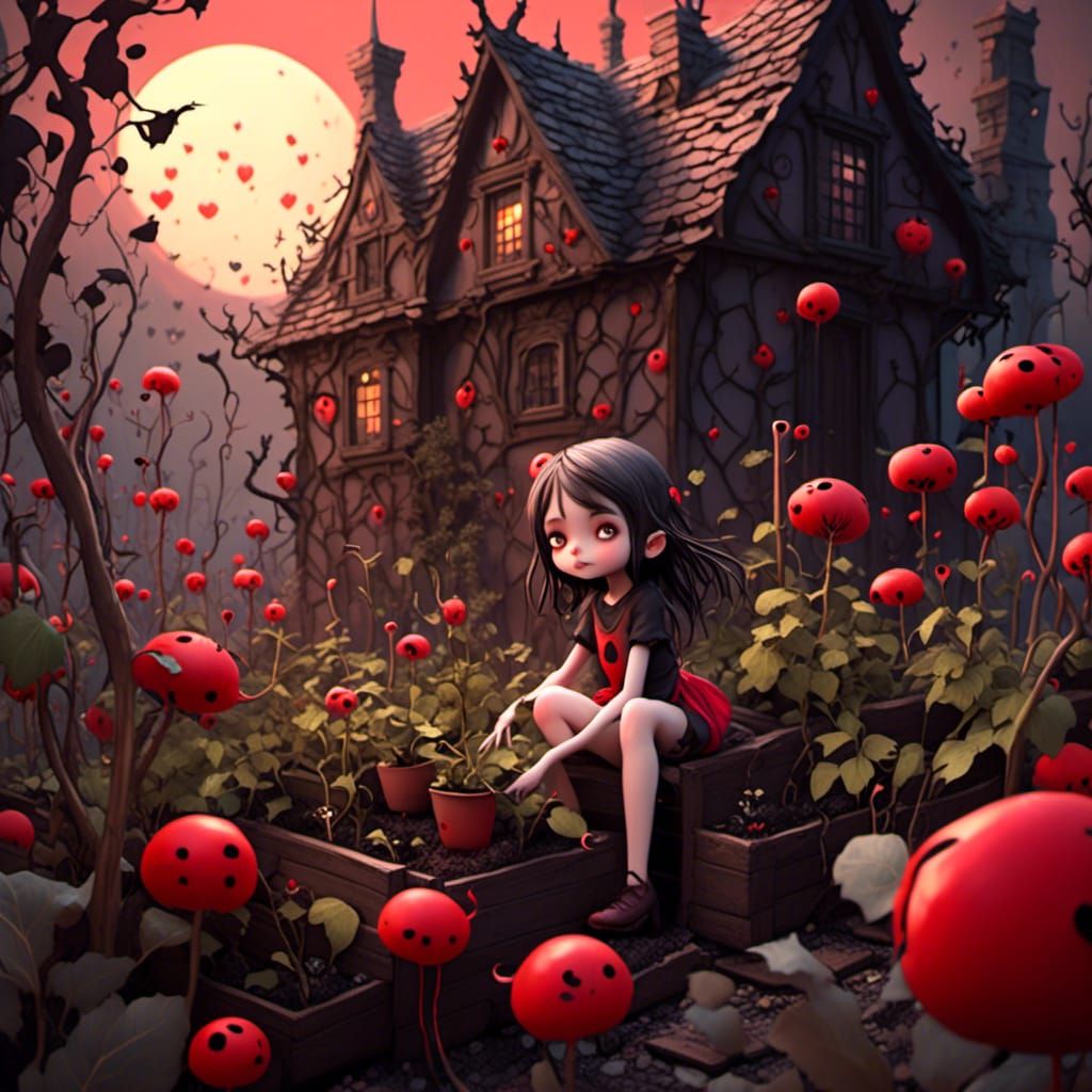 Chibi Gardener in Cottagecore Fantasy Art