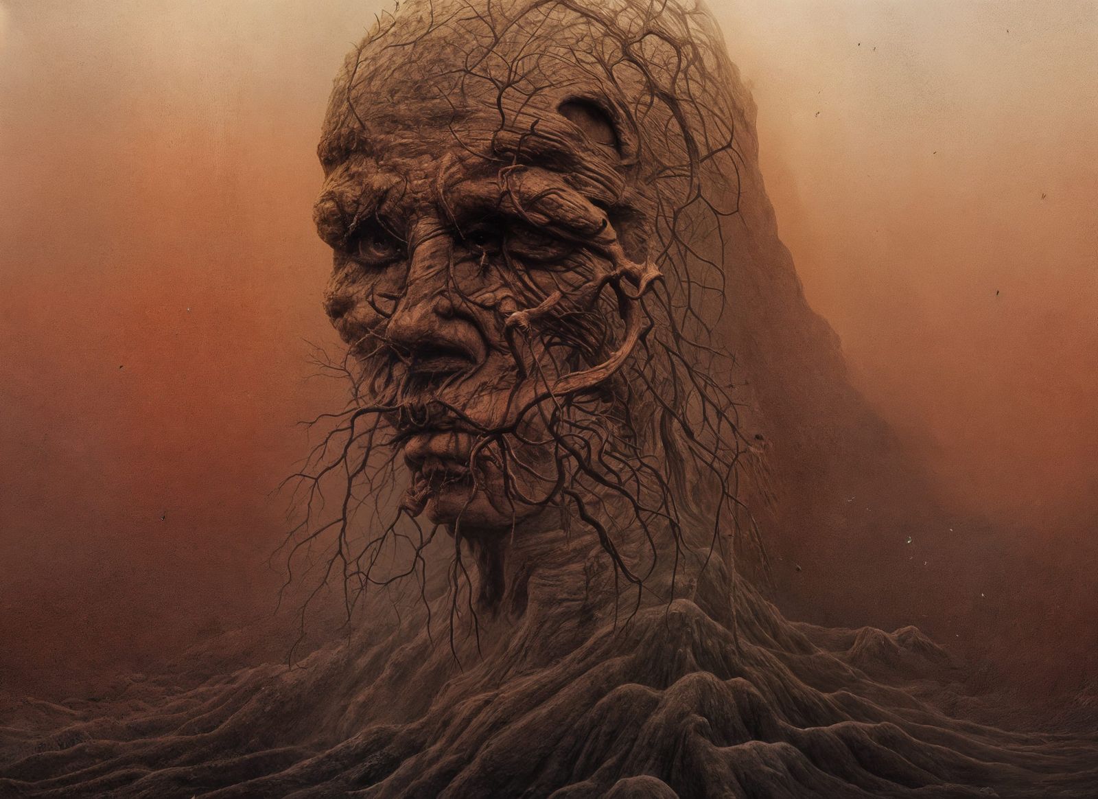 Intricately Detailed Beksinski Prophet Matte Painting