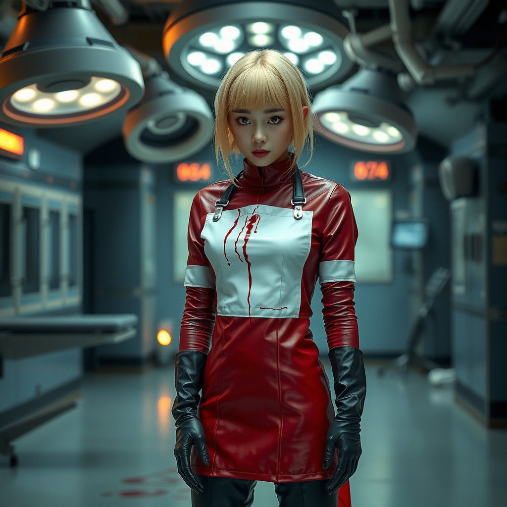 Menacing Japanese Nurse in High-Tech Operating Theater