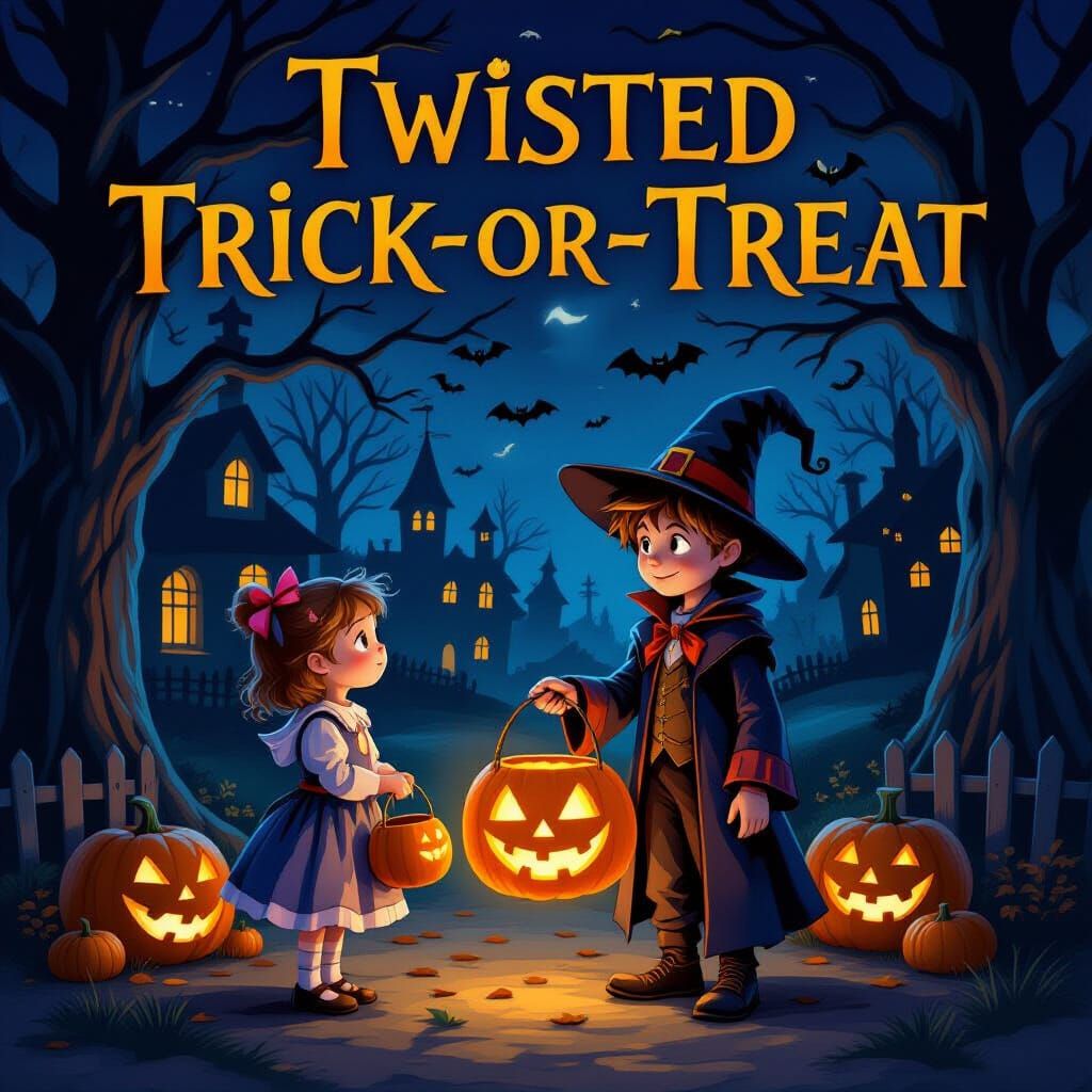 Twisted Halloween Night Trick-or-Treat Scene