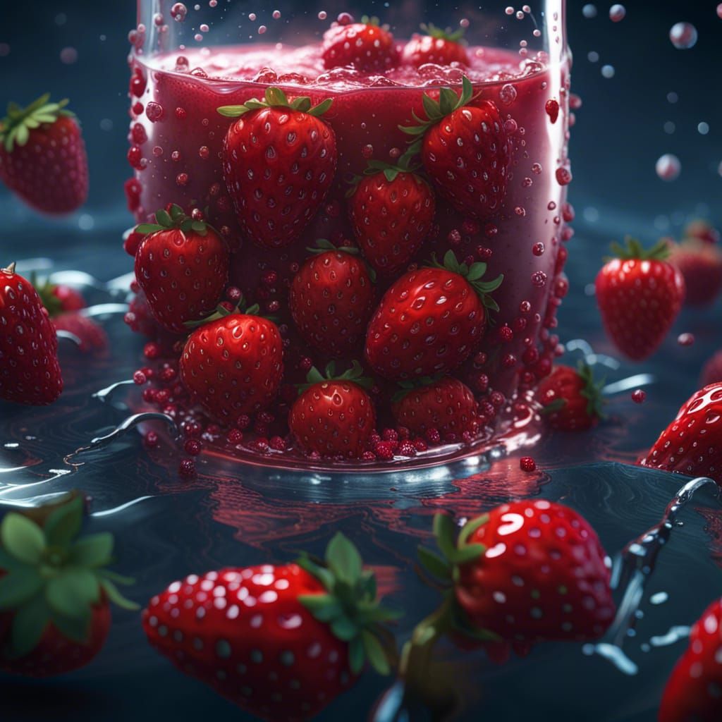 Strawberry Vodka Sea: Detailed Matte Painting