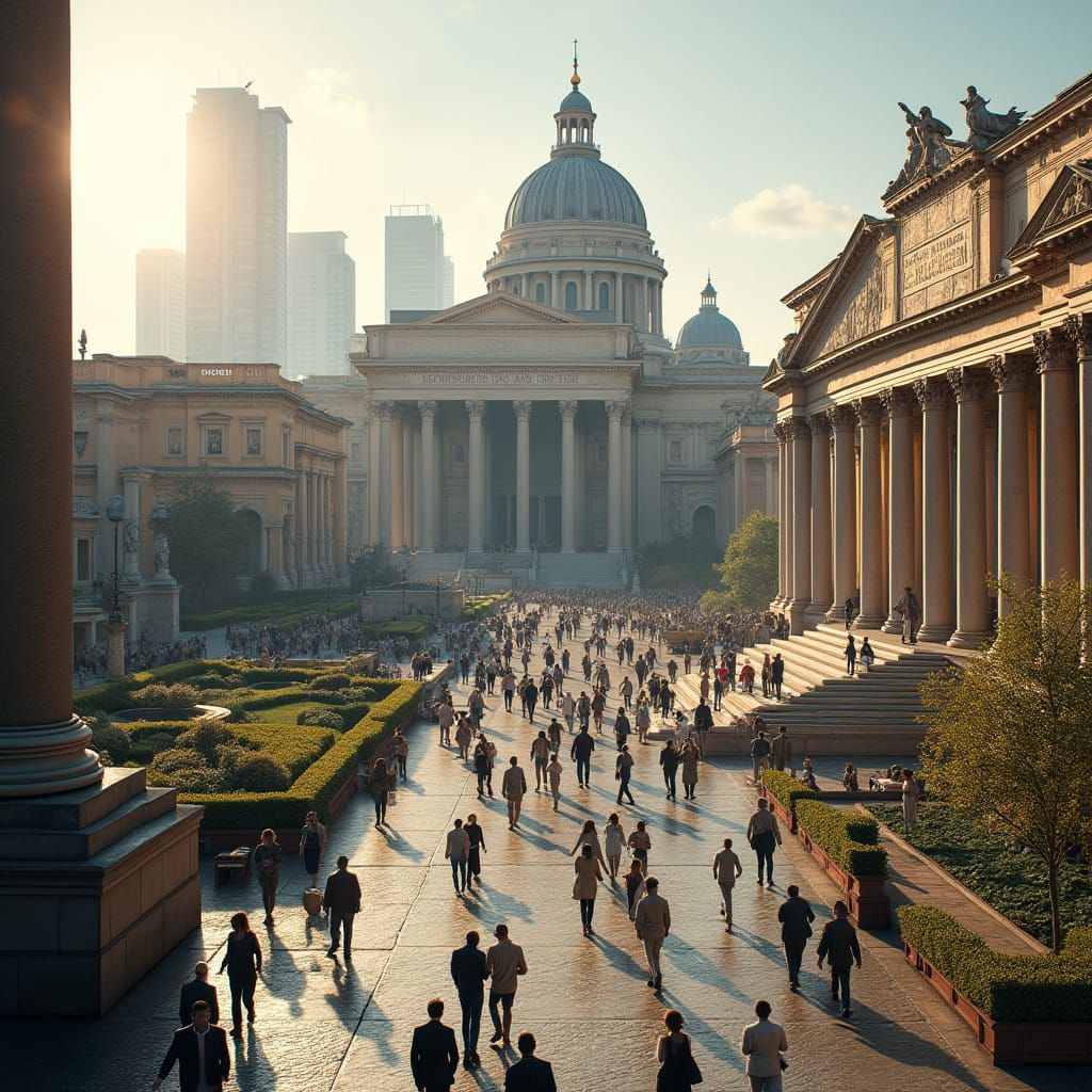 Vibrant Modern Roman Forum with Intact Capitoleum and Curia ...