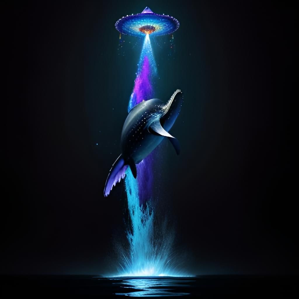 Psychedelic Cosmic Whale in Sea of Bourbon