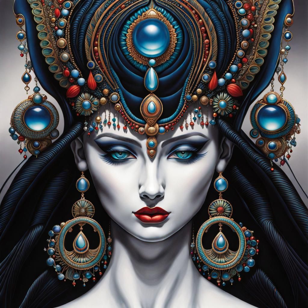 Ornate Jewelry in Detailed Line Art Style