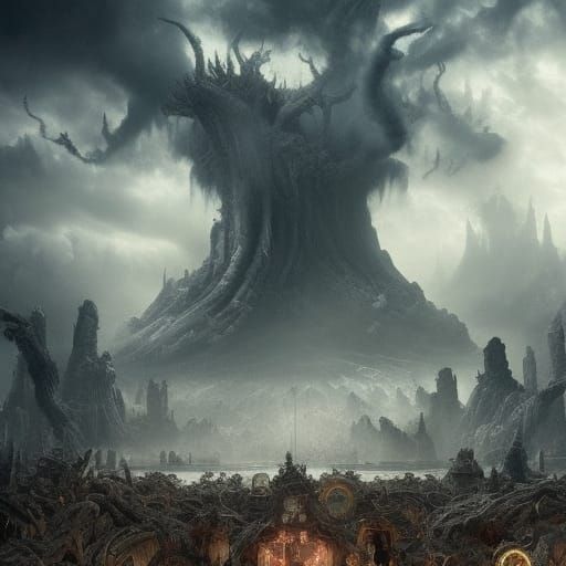 Epic Cinematic Landscape with a Dead God's Wrath