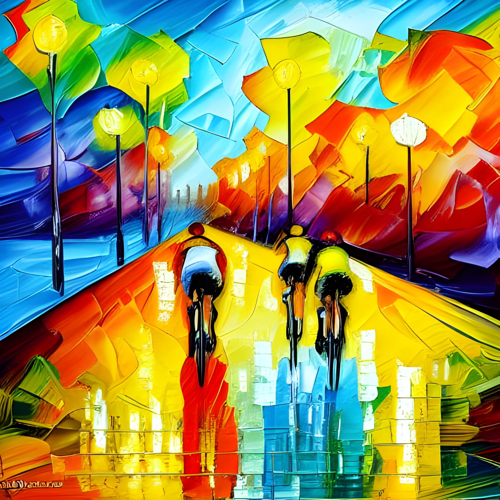Bicycle as Impasto Oil Painting in Expressionist Style
