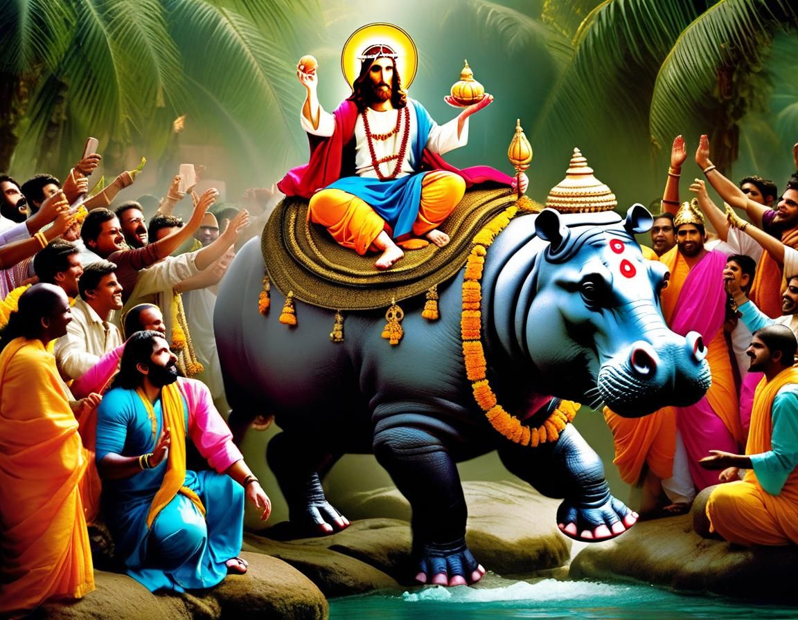 Jesus and Ganesh Celebration: Professional Portrait