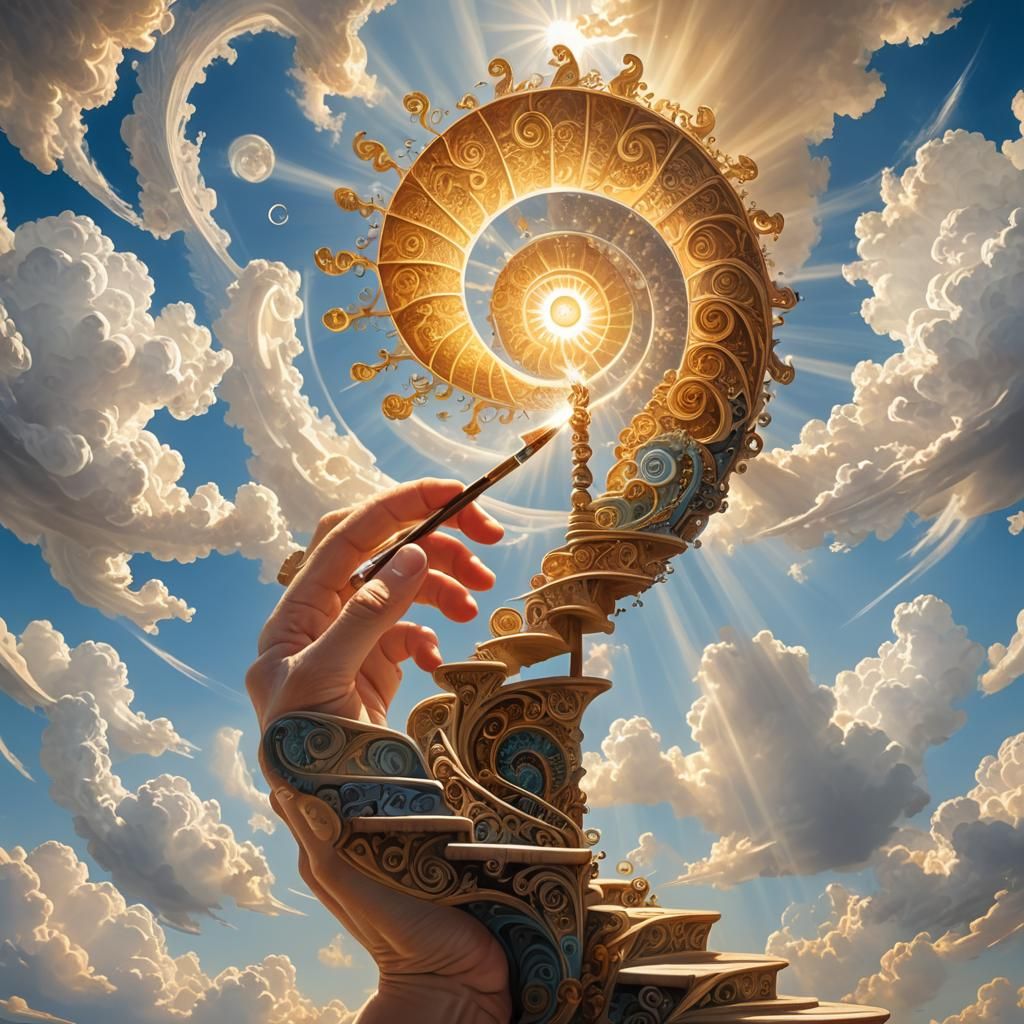Hand Painting Fibonacci Stairway to Heaven