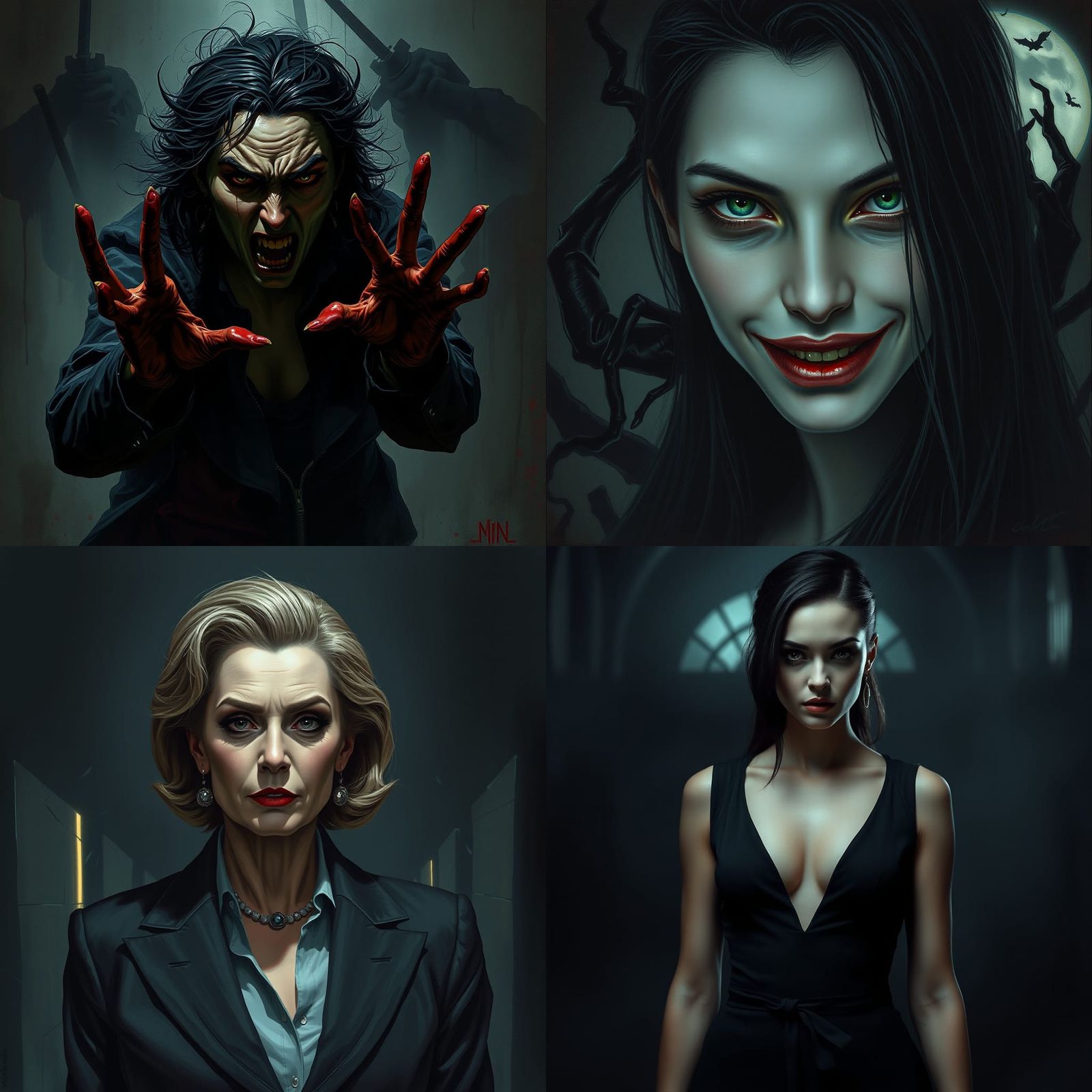 Sinister Narcissist Woman in Dark Fantasy Style