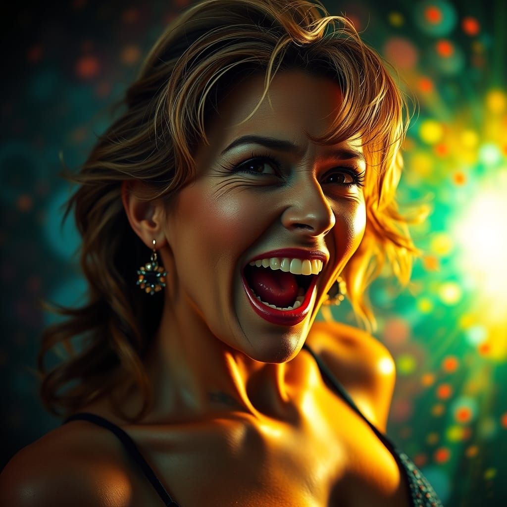 Sensual Hyperrealism in Vibrant Splash Art