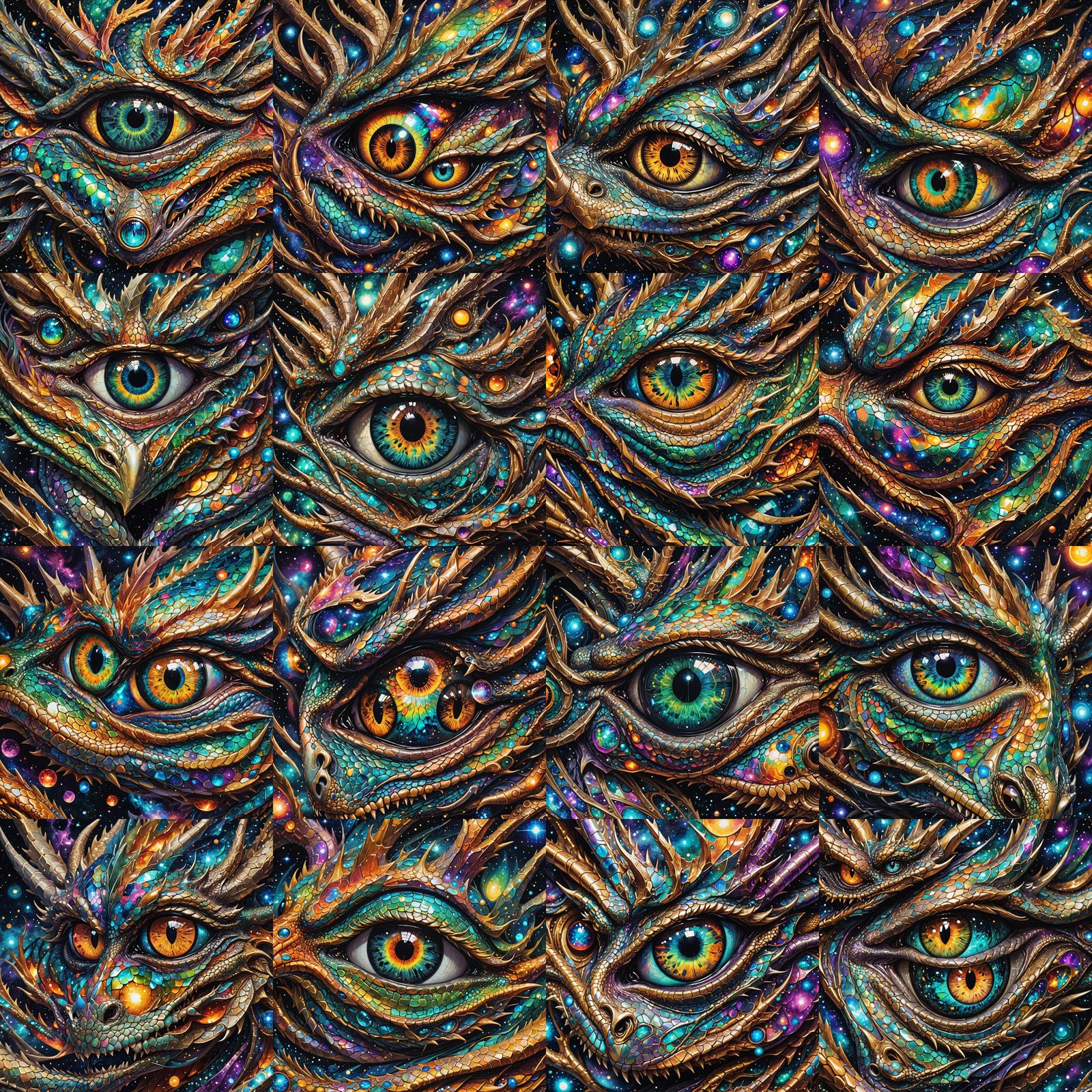 Dragon Eye Reflecting Cosmos: Holographic Astral Illustratio...