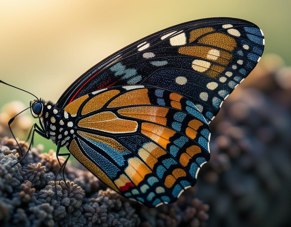Macro Butterfly Wing: Hyperrealistic Nature Photography