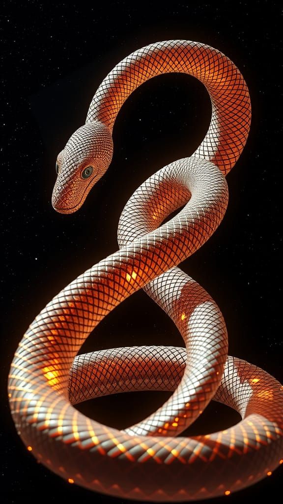 Luminous Double Helix Snake in Dark Stellar Horizon