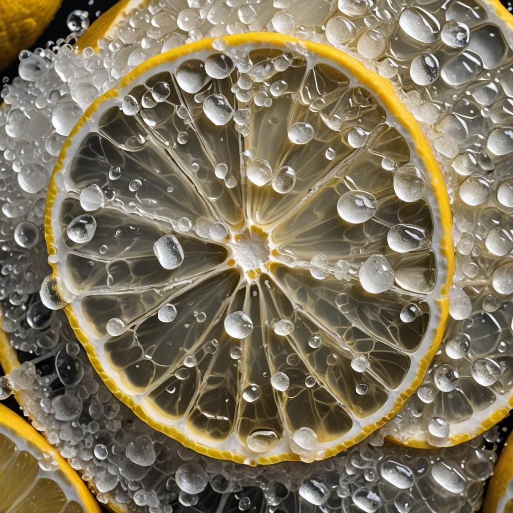 Hyperrealistic Lemon Covered in Salt, Sharp Focus