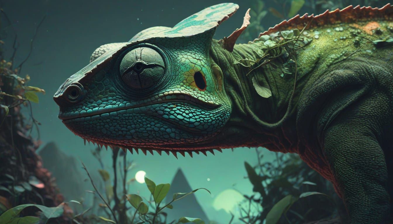 Mystical Prince Dancing on Pyramids: Bio-Art Collage