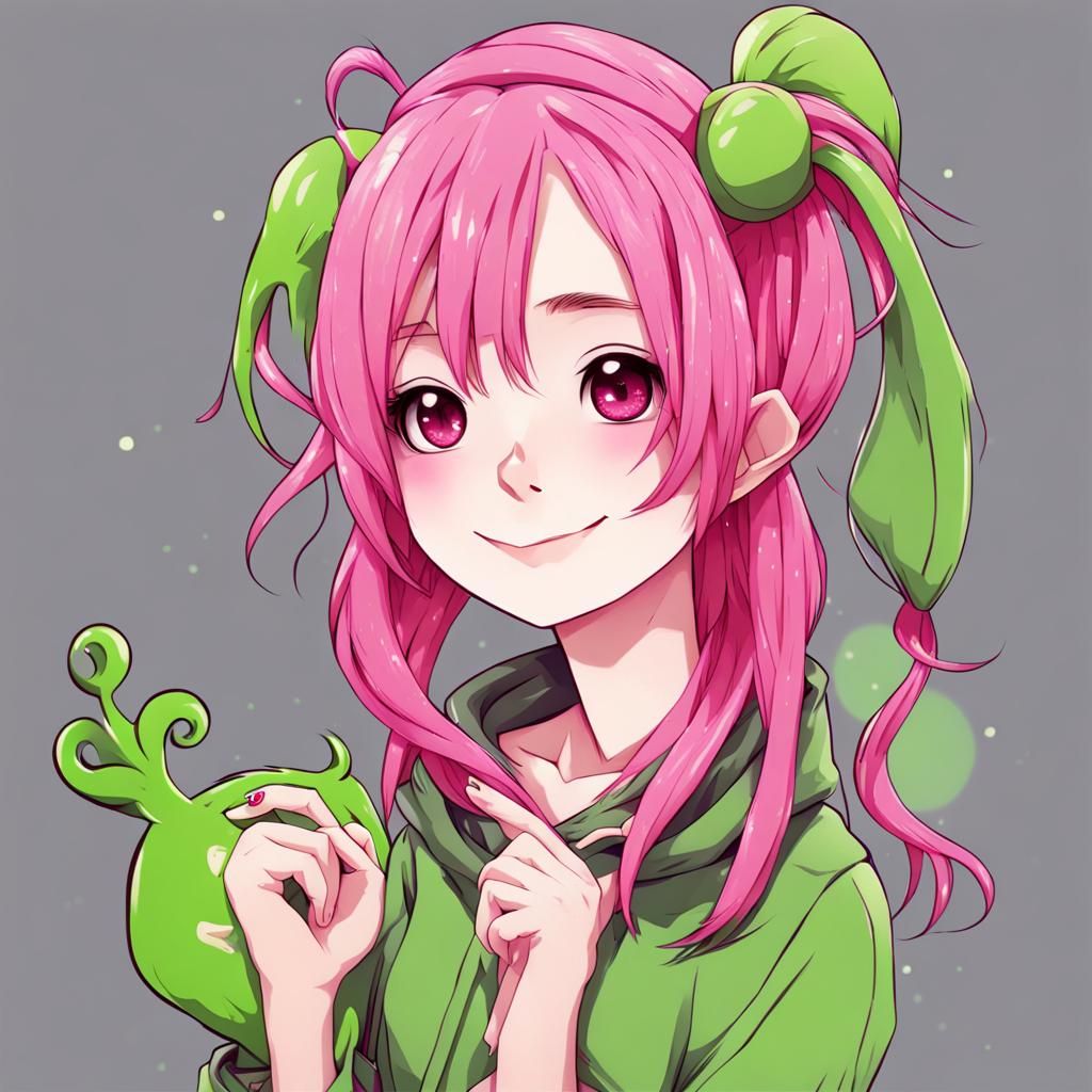 Anime Grinch Girl with Pink Hair