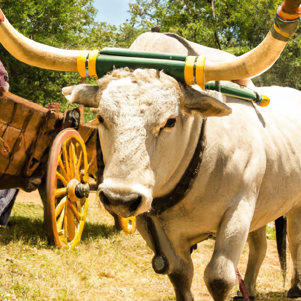 Bull Pulling Cart