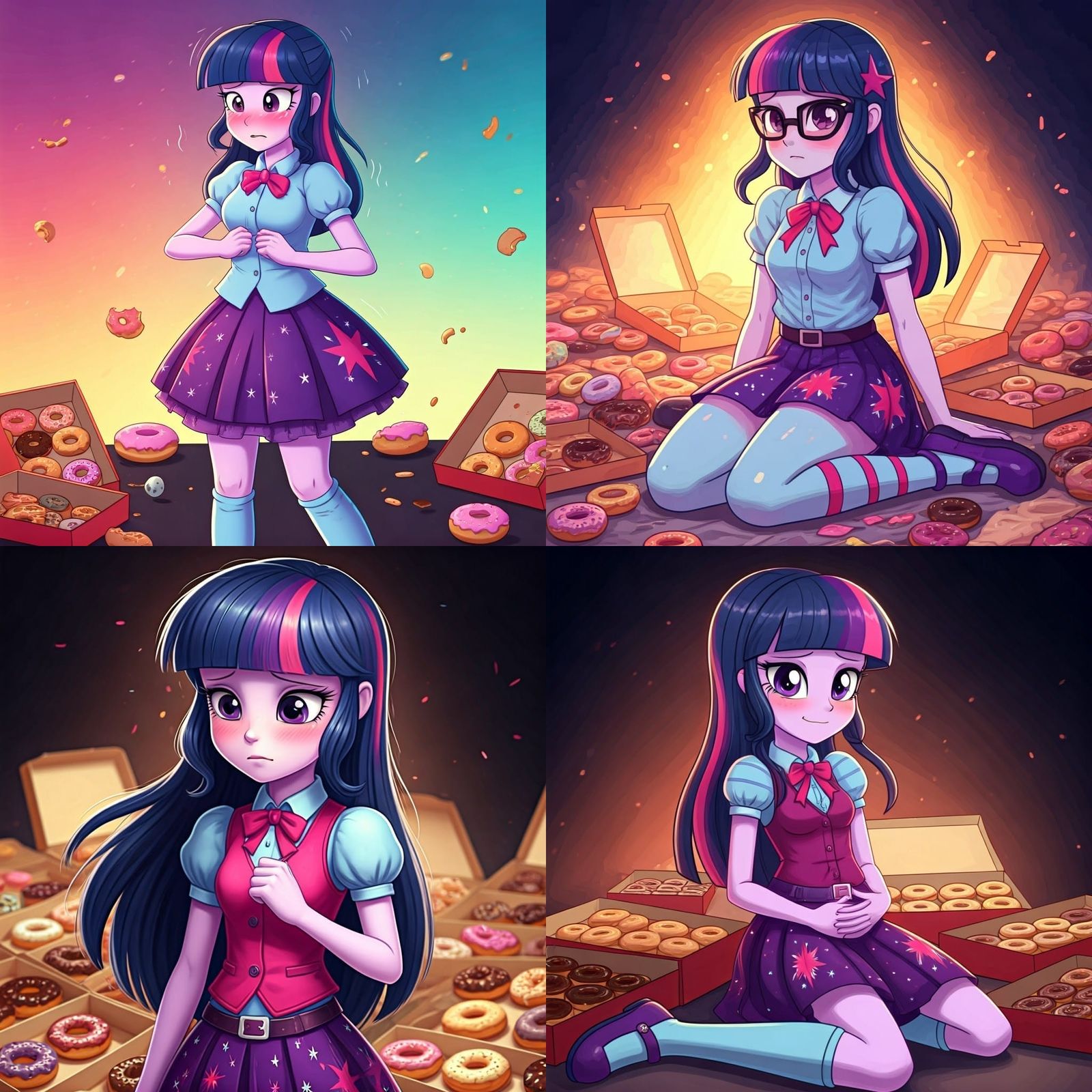 Sweet Sci-Twi's Blushing Moment in Splendid Splash Art