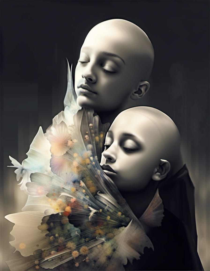 Fairies in Dandelion Dreamscape, Abstract Art Style