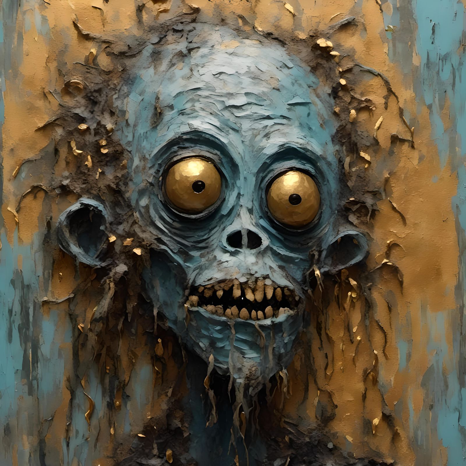 Alien Portrait in Art Brut Style