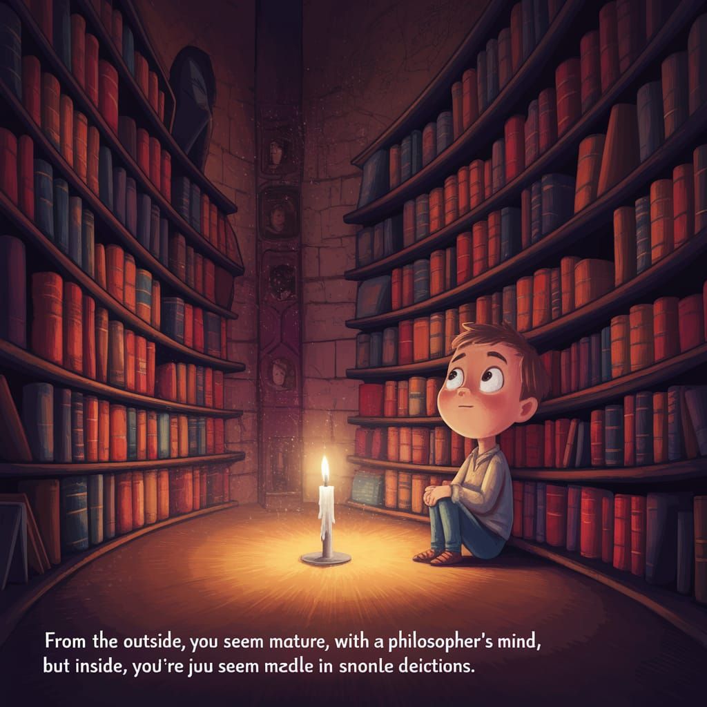 A Young Scholar Lost in Wonder and Innocence