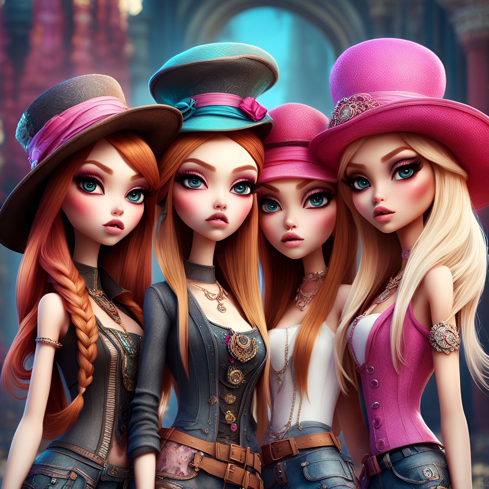 Fashionable Girls Modeling in 3D Style
